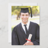 シンプルな男性の写真 卒業パーティー 招待状 (裏面)