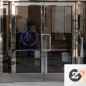 シンプルな男性サロンロゴ カスタム名 現代的なネイビー ウィンドウサイン (オフィスドア)