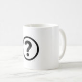 シンプルな疑問符 コーヒーマグカップ (正面右)