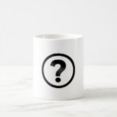 シンプルな疑問符 コーヒーマグカップ (中央)