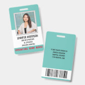 シンプルな病院用医療IDカード バッジ (表裏)