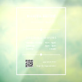 シンプルな白いオフィス QR コード営業時間 ウィンドウサイン (シート3)