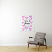 シンプルな白いテキストスタイルのウェディングピンクハート タペストリー (インサイチュ)