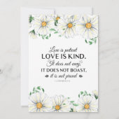 シンプルな白いデイジーとグリーン 花の水彩 セーブザデート (裏面)