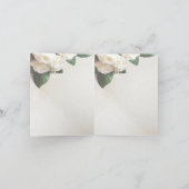 シンプルな白いバラの結婚式サンクスカード サンキューカード (内部)