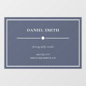 シンプルな白いビジネスオフィスフレーム付ダスティーブルー ウィンドウサイン (シート)