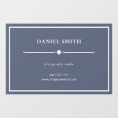 シンプルな白いビジネスオフィスフレーム ダスティーブルー ウィンドウサイン (シート)