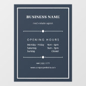 シンプルな白いビジネスオフィス - グレー青 ウィンドウサイン (シート)