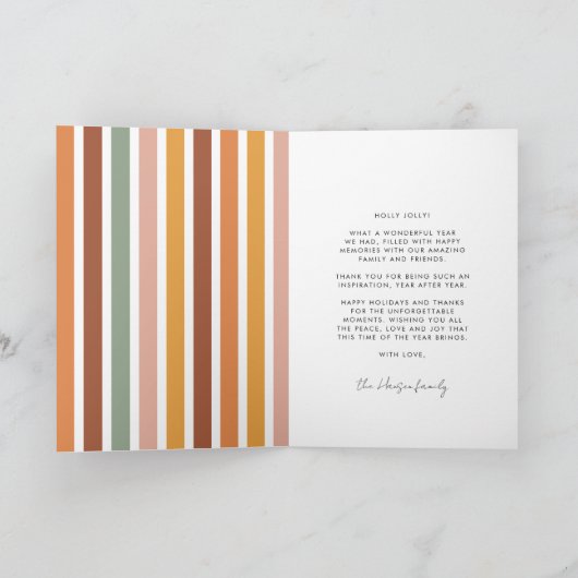 シンプルな白いフォントの喜び シーズンカード (内部)