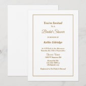 シンプルな白いフレーム付きのウェディングシャワー招待状 招待状 (正面/裏面)