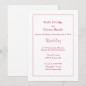 シンプルな白いフレーム付き結婚式招待状 招待状 (正面/裏面)