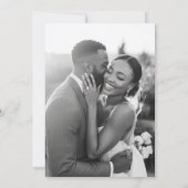 シンプルな白いヤシの木の結婚式 セーブザデート (裏面)