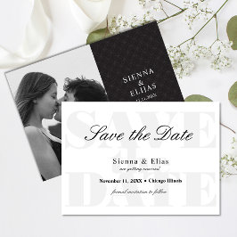 シンプルな白い写真日付を保存 セーブザデート