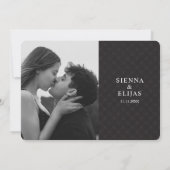 シンプルな白い写真日付を保存 セーブザデート (裏面)