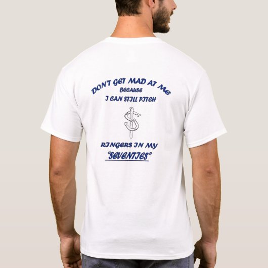 シンプルな白い馬蹄型Tシャツ Tシャツ (裏面)