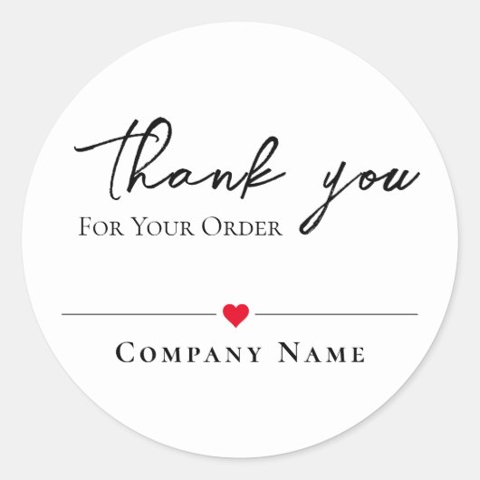 シンプルな白い「ありがとう」ラベル ステッカー ビジネス用 (正面)