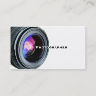 シンプルな白およびレンズのカメラマンの名刺 名刺