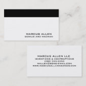 シンプルな白く及び黒い 名刺 (正面/裏面)