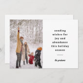 シンプルな白と黒のタイポグラフィーで送る願い シーズンカード (正面/裏面)