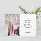 シンプルな白と黒のタイポグラフィーで送る願い シーズンカード (スタンド正面)