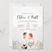 シンプルな白のエンゲージメントパーティー招待状 セーブザデート (正面)