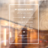 シンプルな白のオフィス 開業時間 ウィンドウサイン (シート2)