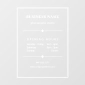 シンプルな白のオフィス 開業時間 ウィンドウサイン (シート)