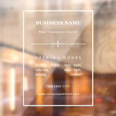 シンプルな白のスモールビジネスドアサイン 開業時間 ウィンドウサイン (シート2)