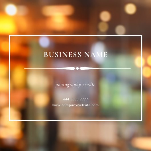 シンプルな白のスモールビジネス名 透明背景 ウィンドウサイン