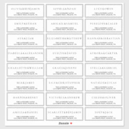 シンプルな白のフォーマルな結婚式の住所ラベル シール