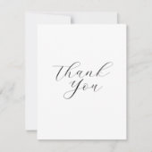 シンプルな白のミニマル スクリプト ベビーシャワー サンキューカード (正面)
