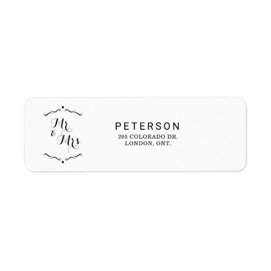シンプルな白の新郎新婦 ラベル (正面)