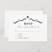 シンプルな白の返信カード 出欠カード (正面/裏面)