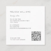 シンプルな白の3Dフラワー スクエア名刺 (裏面)