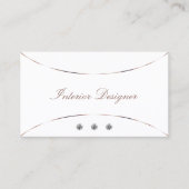 シンプルな白バラ金ゴールドデコールとジュエリー 名刺 (正面)