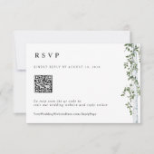 シンプルな白樺の木のオンラインQRコード結婚式返信 出欠カード (正面)