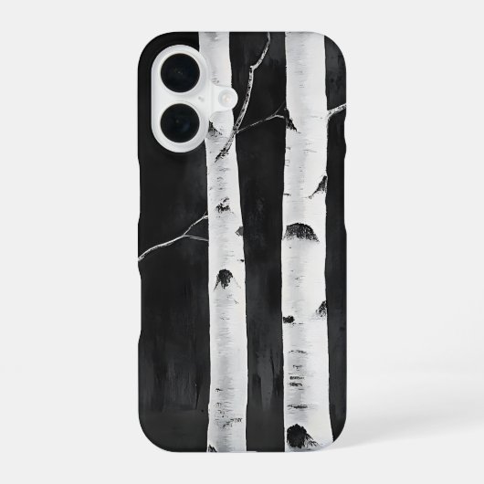 シンプルな白樺 iPhone 16ケース (裏面)