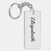 シンプルな白無地の色のパーソナライズItカスタムシステム キーホルダー (正面左)