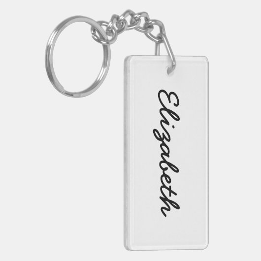 シンプルな白無地の色のパーソナライズItカスタムシステム キーホルダー (正面左)