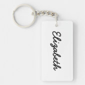 シンプルな白無地の色のパーソナライズItカスタムシステム キーホルダー (正面)