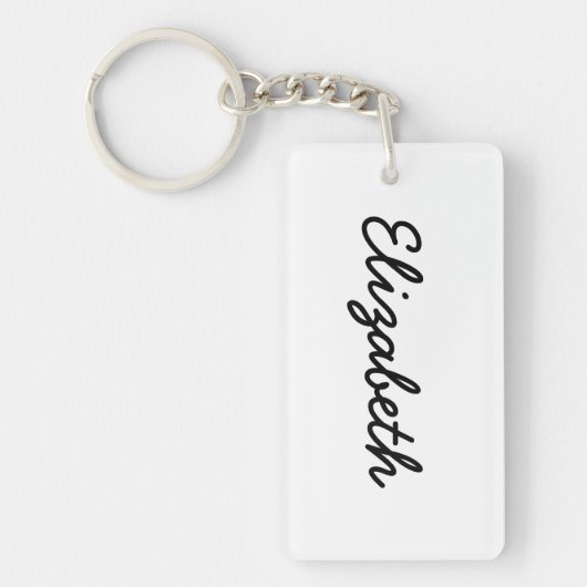 シンプルな白無地の色のパーソナライズItカスタムシステム キーホルダー (正面)