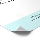 シンプルな白青の価格リストポスター ポスター (角)