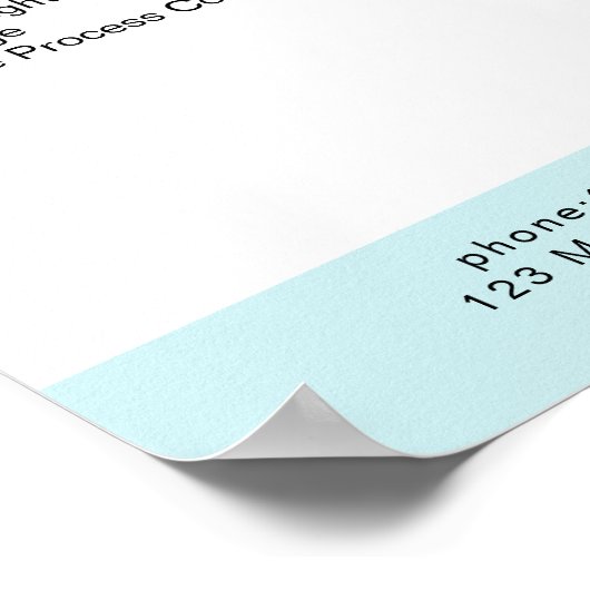 シンプルな白青の価格リストポスター ポスター (角)