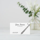 シンプルな白黒のタトゥーアーティスト 名刺 (スタンド正面)