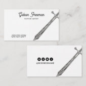 シンプルな白黒のタトゥーアーティスト 名刺 (正面/裏面)