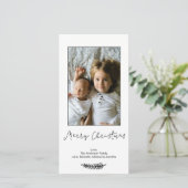 シンプルな白黒のメリークリスマス シーズンカード (スタンド正面)