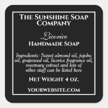 シンプルな白黒の化粧品ラベル