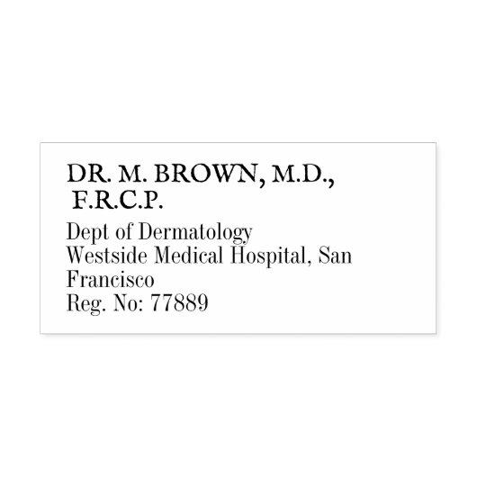 シンプルな白黒の皮膚科医住所 セルフインキングスタンプ (デザイン)