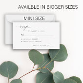 シンプルな白黒の結婚式出欠確認カード ノートカード