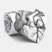 シンプルな白黒の解剖学のハートのイラストレーション ネクタイ (ロール)